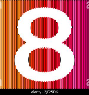 2 number rainbow style numeral digit colorful Vector Image