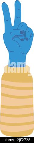 left hand peace and love Stock Vector