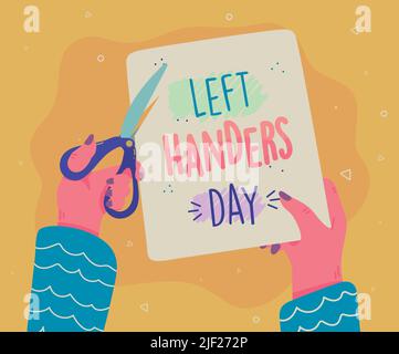 left handers day Stock Vector