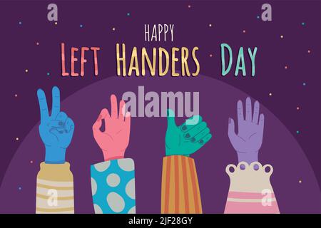 happy left handers day poster Stock Vector