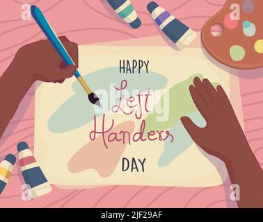 happy left handers day Stock Vector