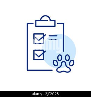 Animal clinic medical check up. Pixel perfect, editable stroke line art icon Stock Vector