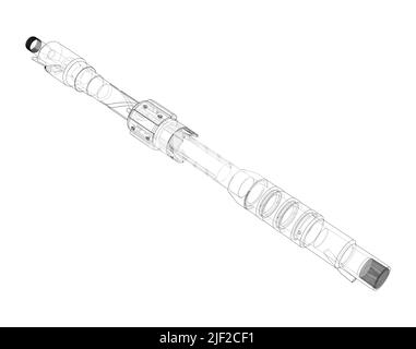 Outline drawing or sketch of cylindrical device Stock Vector