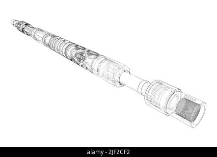 Outline drawing or sketch of cylindrical device Stock Vector