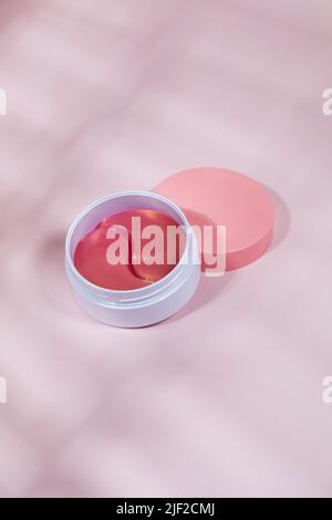 Eye Patch Container Pinterst A container with pink eye patches with retinol and collagen on a pink ...