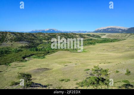 deep creek valley below the rocky mountain front near choteau, montana Stock Photo