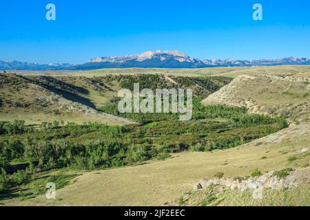 deep creek valley below sawtooth ridge on the rocky mountain front near choteau, montana Stock Photo