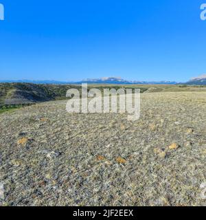 tipi ring along the deep creek valley below the rocky mountain front near choteau, montana Stock Photo