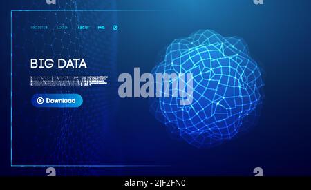 Abstract low poly sphere digital network background. Geometric futuristic blue tecgnology background. Low poly wire frame vector design. Stock Vector