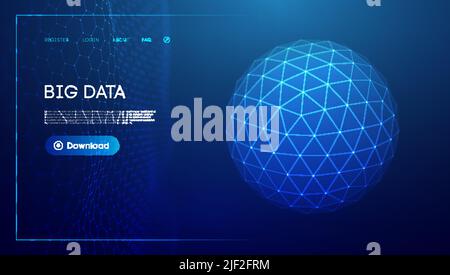 Vector Tech Sphere Technology sphere digital background. Cloud technology vector ...