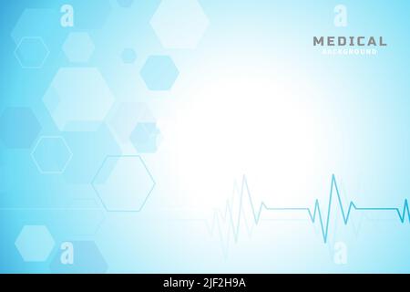 Blue or blue background medicine, heart rate and honeycomb on the background Stock Vector