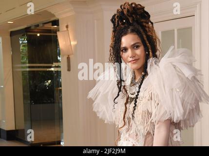 Los Angeles, USA. 28th June, 2022. Emma McDonald arrives at AMC's MOONHAVEN Premiere held at The London West Hollywood in West Hollywood, CA on Tuesday, June 28, 2022. (Photo By Sthanlee B. Mirador/Sipa USA) Credit: Sipa USA/Alamy Live News Stock Photo
