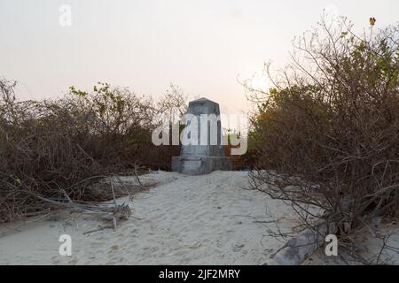 Lakshadweep, India - March 15, 2022: Indian seal in stone in Kalpeni Island Lakshadweep Stock Photo