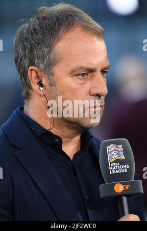 MOENCHENGLADBACH, GERMANY - JUNE 13, 2022: Head coach Hansi Flick. The football match of UEFA Nations League 2023 between Germany vs Italy Stock Photo