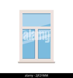 Windows in white frames. object round windows icon. Interior and ...
