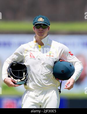 Galle, Sri Lanka. 29th June 2022. Australia's Steve Smith during the 1st day of the 1st test cricket match between Sri Lanka vs Australia at the Galle International Cricket Stadium in Galle on 29th June, 2022. Viraj Kothalwala/Alamy Live News Stock Photo