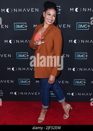 WEST HOLLYWOOD, LOS ANGELES, CALIFORNIA, USA - JUNE 28: American singer Jordin Sparks arrives at the Los Angeles Premiere Of AMC+'s Original Series 'Moonhaven' held at the The London Hotel West Hollywood at Beverly Hills on June 28, 2022 in West Hollywood, Los Angeles, California, United States. (Photo by Xavier Collin/Image Press Agency) Stock Photo