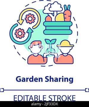 Garden sharing concept icon Stock Vector