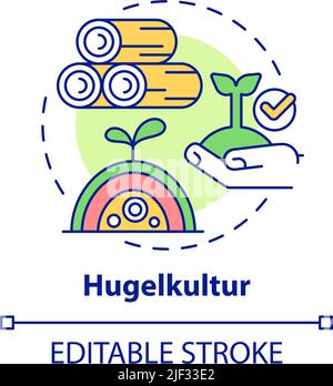Hugelkultur concept icon Stock Vector