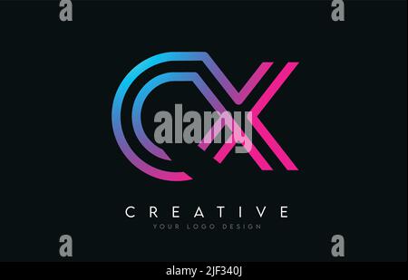 CX C X Lines Letter Design with Creative Elegant Zebra Vector ...