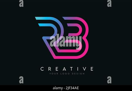 RB R B Lines Letter Design with Creative Elegant Zebra Vector ...