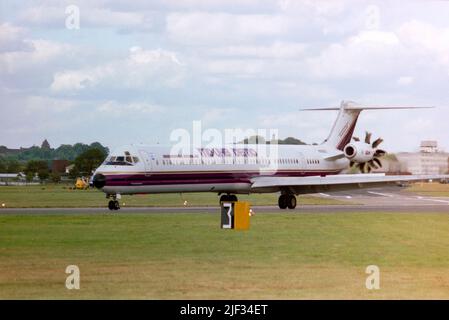 General Electric GE36 Unducted Fan engine on a McDonnell Douglas MD-80 ...