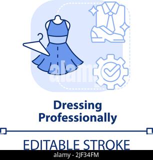 Dressing professionally light blue concept icon Stock Vector