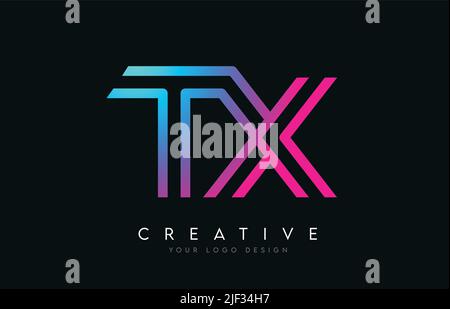 TX T X Lines Letter Design with Creative Elegant Zebra Vector ...