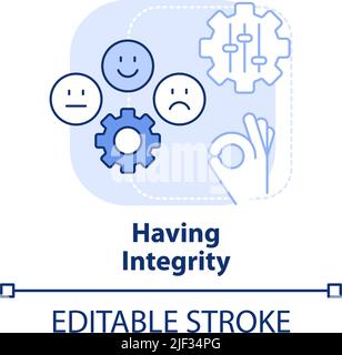 Having integrity light blue concept icon Stock Vector