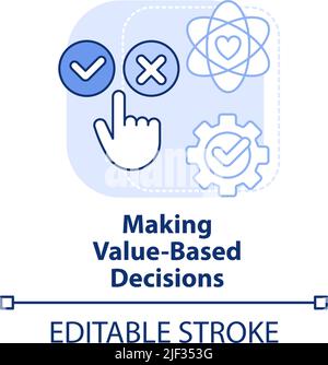Making value-based decisions light blue concept icon Stock Vector