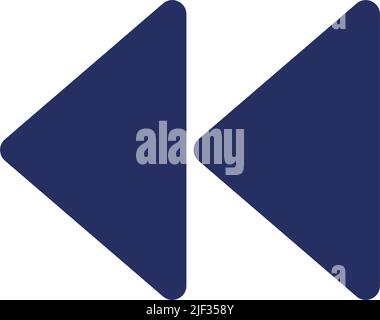 Fast backwards white black glyph ui icon Stock Vector