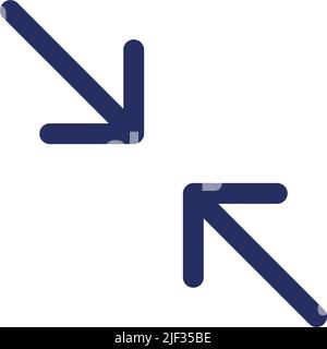 Exit full screen mode white black glyph ui icon Stock Vector