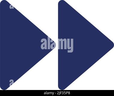 Fast forward white black glyph ui icon Stock Vector