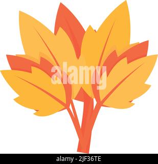 Orange broad-leaved tree semi flat color vector object Stock Vector