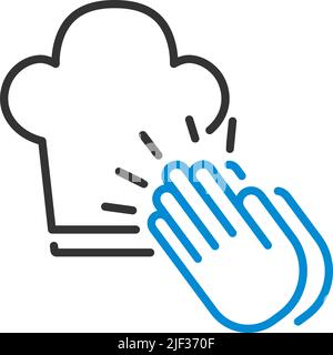 Clapping Palms To Toque Icon. Editable Bold Outline With Color Fill Design. Vector Illustration. Stock Vector