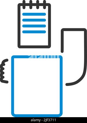 Waiter Take Oder Icon. Editable Bold Outline With Color Fill Design. Vector Illustration. Stock Vector