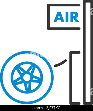 Wheels Pump Station Icon. Editable Bold Outline With Color Fill Design. Vector Illustration. Stock Vector