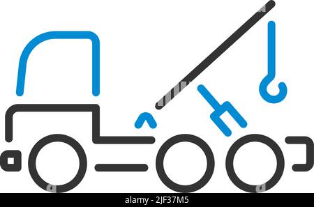 Car Towing Truck Icon. Editable Bold Outline With Color Fill Design. Vector Illustration. Stock Vector