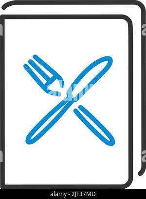Menu Book Icon. Bold outline design with editable stroke width. Vector ...