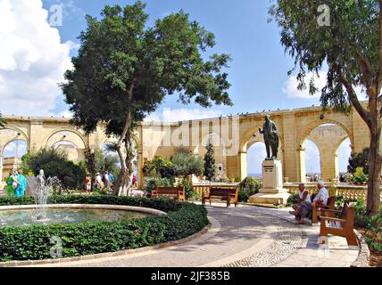 Upper Barracca Gardens in La Valetta, Malta Stock Photo