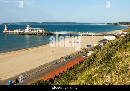 Bournemouth Pier at the popular seaside resort of Bournemouth, United Kingdom, England, East Sussex, Bournemouth Stock Photo