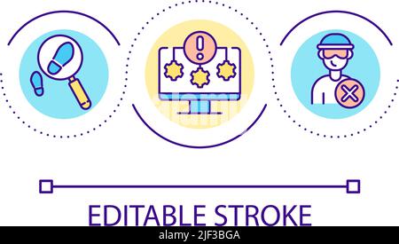 Hacker detection software loop concept icon Stock Vector
