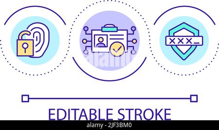Protecting sensitive employee information loop concept icon Stock Vector