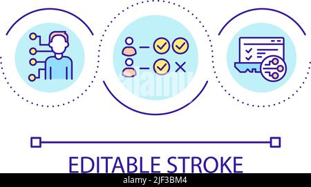 Assign permissions to users loop concept icon Stock Vector