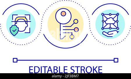 Key management in cloud computing loop concept icon Stock Vector