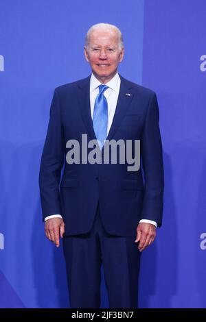 Madrid, Krakow, Spain. 29th June, 2022. U.S. President Joe Biden attends a welcome ceremony ahead of official family photo during the NATO Summit at the IFEMA congress centre in Madrid, Spain on June 29, 2022. (Credit Image: © Beata Zawrzel/ZUMA Press Wire) Stock Photo