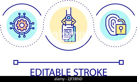 Digital identity management loop concept icon Stock Vector