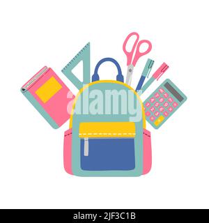 Back to school backpack vector and illustration Stock Vector