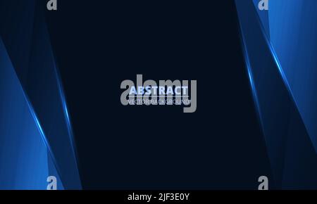 Abstract blue background with diagonal dynamic geometric glowing lines. Modern elegant trandy abstract blue background for brochure, banner, business Stock Vector