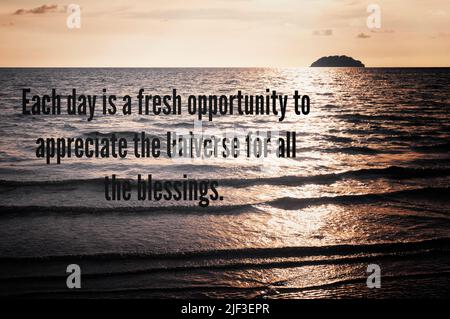 Motivational and inspirational quotes about life blessing. Motivational concept Stock Photo